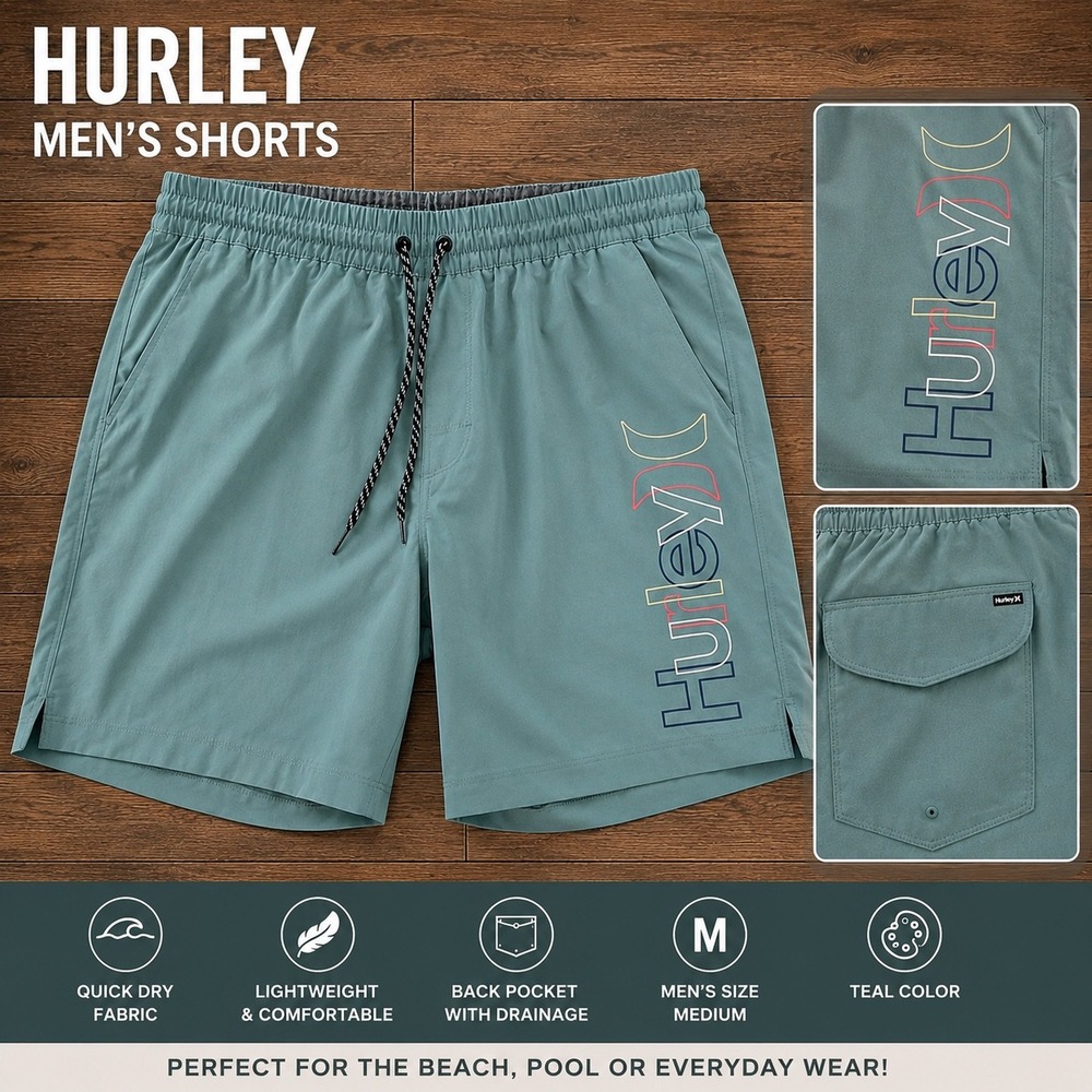 Hurley Men's Shorts Size Medium – Teal
